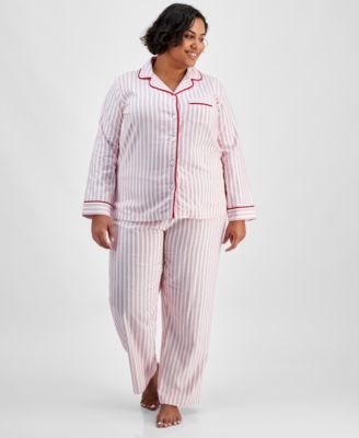 Plus Size 2 Pc. Cotton Flannel Pajamas Set Created for Macy s