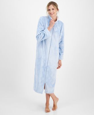 Charter Club - Women's Long Embossed Zip-Front Robe