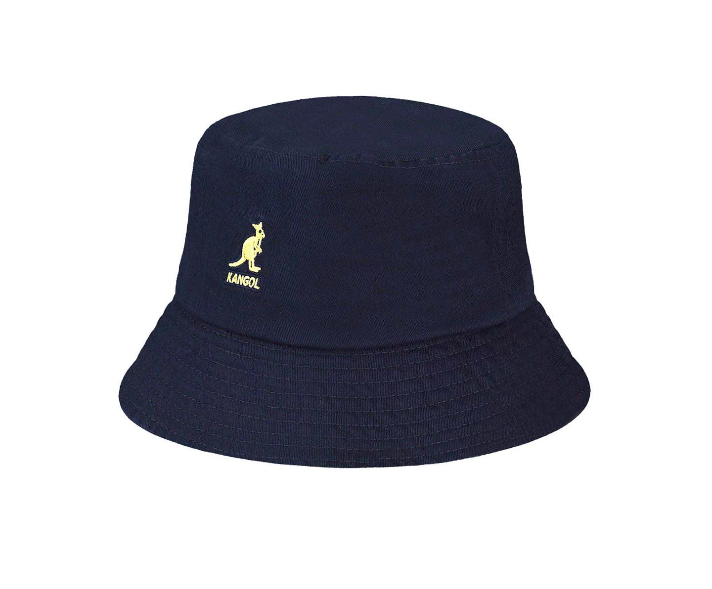 Мужская панама Kangol Washed Bucket Hat, цвет: Тёмно-синий — фото 2