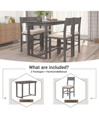 Streamdale 6-Piece Wooden Counter Height Dining Set with Bench