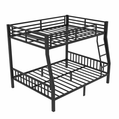 Streamdale Black Metal Bunk Bed, Full XL Over Queen