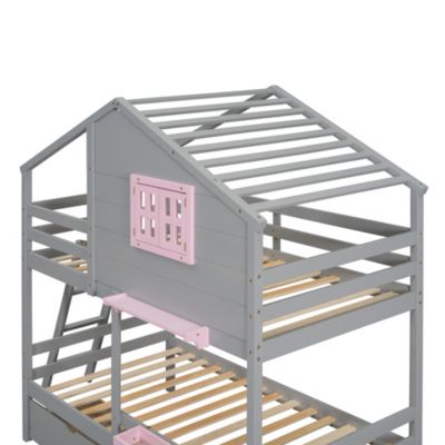 Streamdale Twin Bunk Bed with Drawers, Storage, and Playhouse