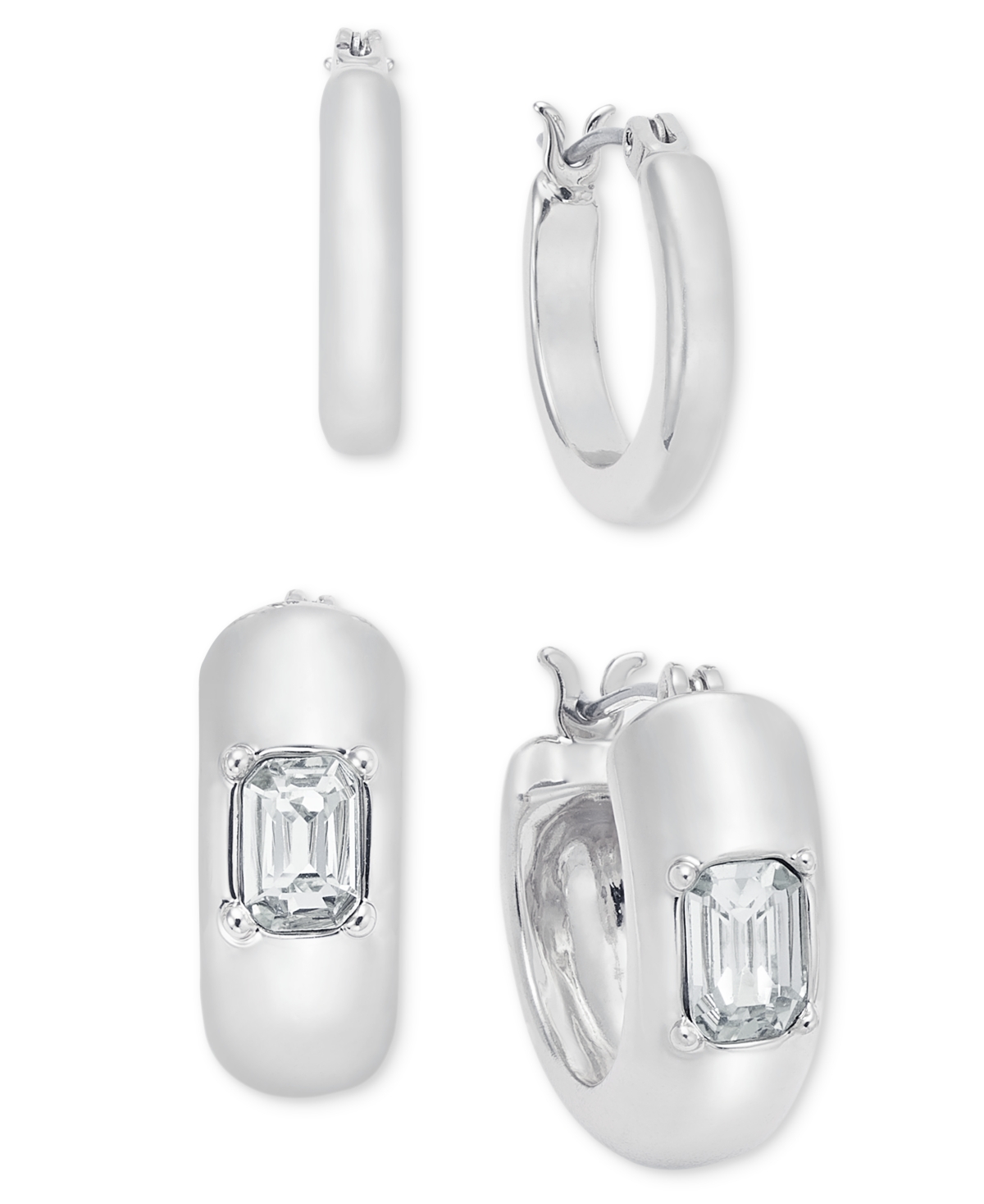 On 34th 2-Pc. Set Color Crystal Hoop Earrings, Created for Macy's