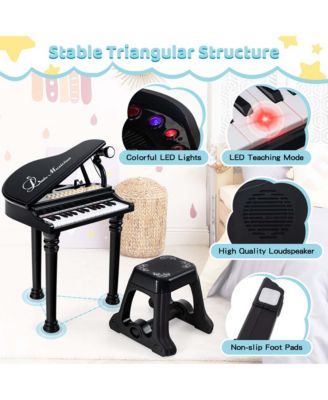 31 Keys Kids Piano Keyboard Toy Toddler Musical Instrument with Stool & Microphone