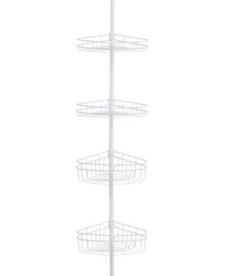 Kenney - 4-Tier Spring Tension Shower Corner Pole Caddy with Razor Holder