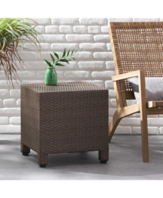Streamdale Modern Woven Outdoor Side Table for Patio or Deck