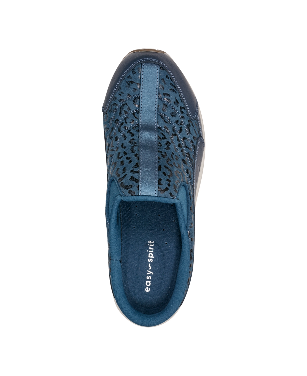 Shop Easy Spirit Women's Travel Time Slip-on Walking Mules In Pearlized Blue Leopard