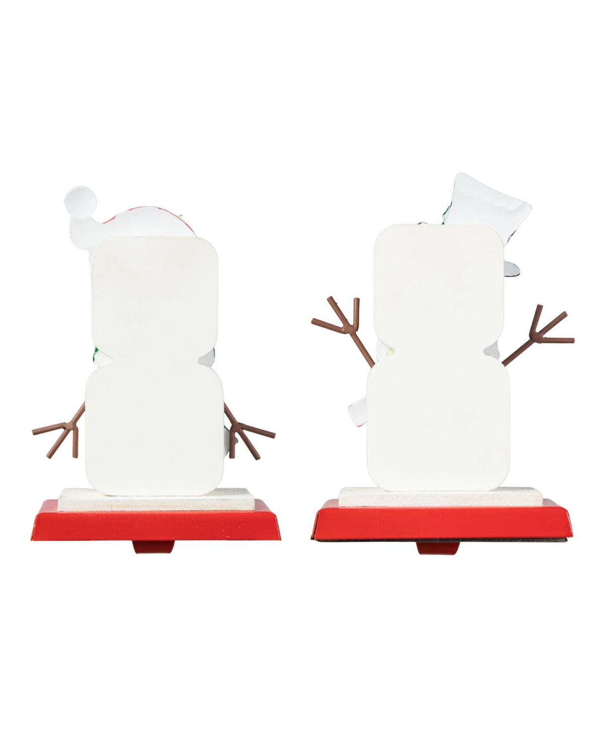 Glitzhome Set Of 2 Christmas Snowman Stocking Holders In Multi
