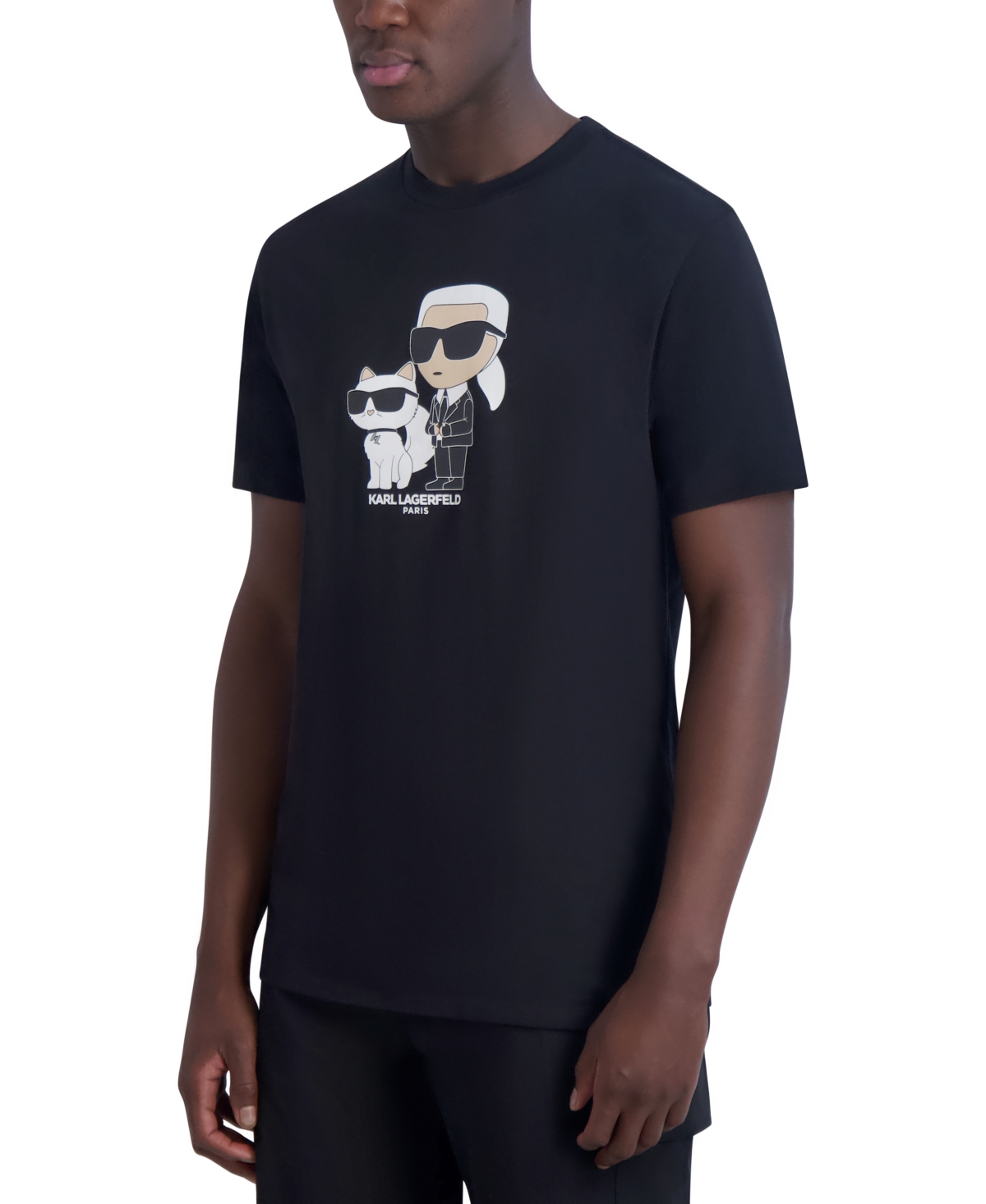 Karl Lagerfeld Paris Men's Slim-Fit Karl & Choupette Graphic T-Shirt
