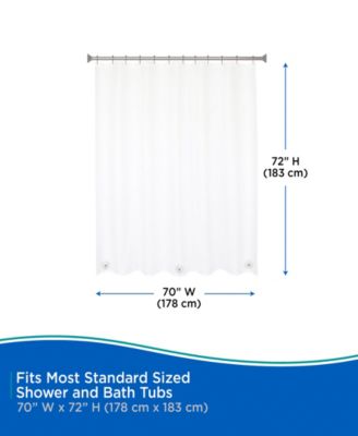 Medium Weight Peva Shower Curtain Liner and Beaded Roller Ring Set