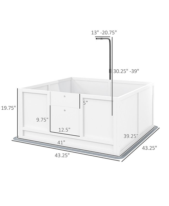 Simplie Fun 41" x 39.25" Dog Whelping Box with Pig Rail, Height
