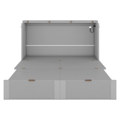 Streamdale Murphy Bed with Drawer, Sockets, USB Ports in Gray