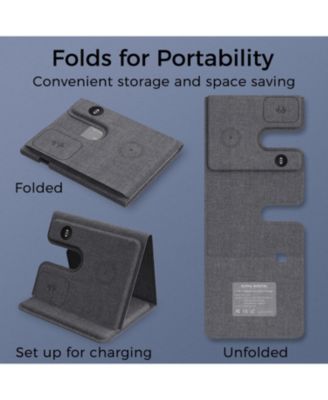 3-in-1 Leather 18W Wireless Charger - SmartPhone, Earbuds & SmartWatch