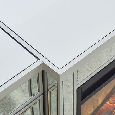 Streamdale 57" X 15 " X 25.6" Flash silver combination TV fireplace cabinet