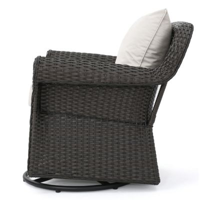 Streamdale Wicker Swivel Rocking Chair Cozy Outdoor Relaxation and Comfort