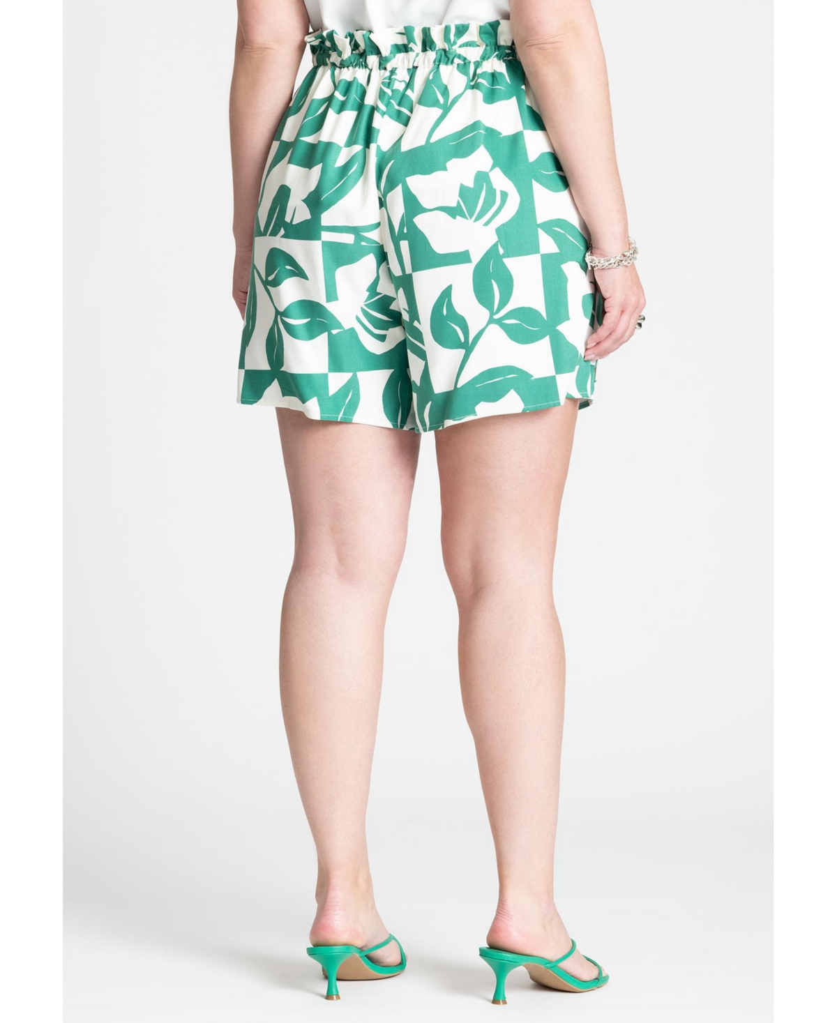 Eloquii Plus Size Front Tie Paperbag Short