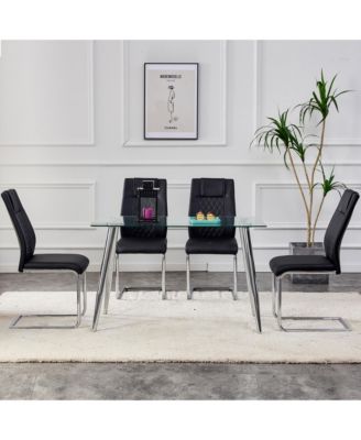 Modern PU Leather Dining Chairs with Metal Legs | Easy Assembly