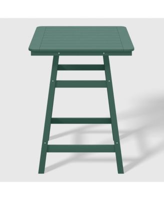 5 PC HDPE Outdoor Patio Dining Bar Table Set and Counter High Stools