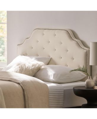 Streamdale Contemporary Button-Tufted Upholstered Headboard with Nailhead Accents