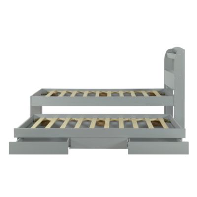 Streamdale Twin XL Bed w/ LED Headboard, Storage, Trundle, Drawers