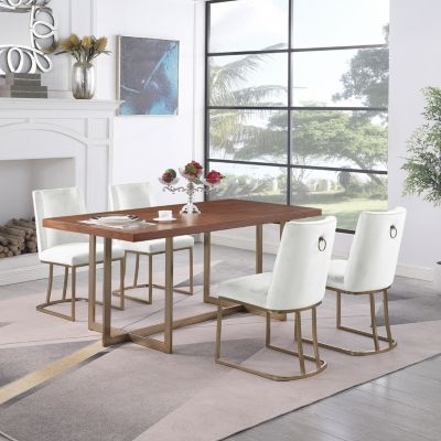 Velvet Upholstered Dining Chairs (Set of 2)