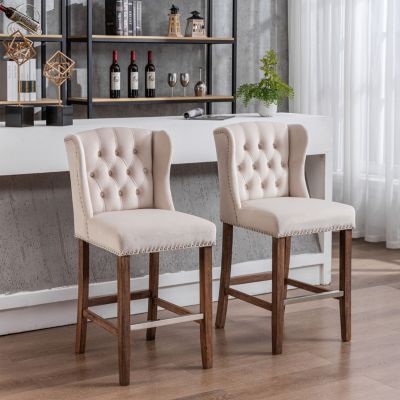 Simplie Fun Counter Height Bar Stools, Upholstered 27 Seat Height ...