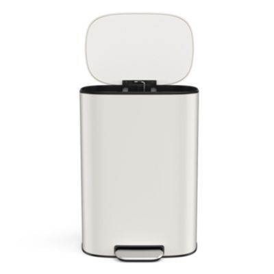 Stainless Steel 13 Gallon Kitchen Trash Can - White