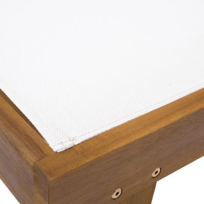 Streamdale Acacia Wood and Mesh Outdoor Chaise Lounge for Relaxation