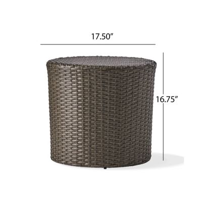 Streamdale Stylish Wicker Barrel Side Table | Durable & Convenient Outdoor Accent
