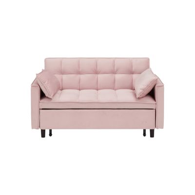 Sofa Bed with 2 Pillows, 55 Inch - Beige, Black, Pink, or Gray