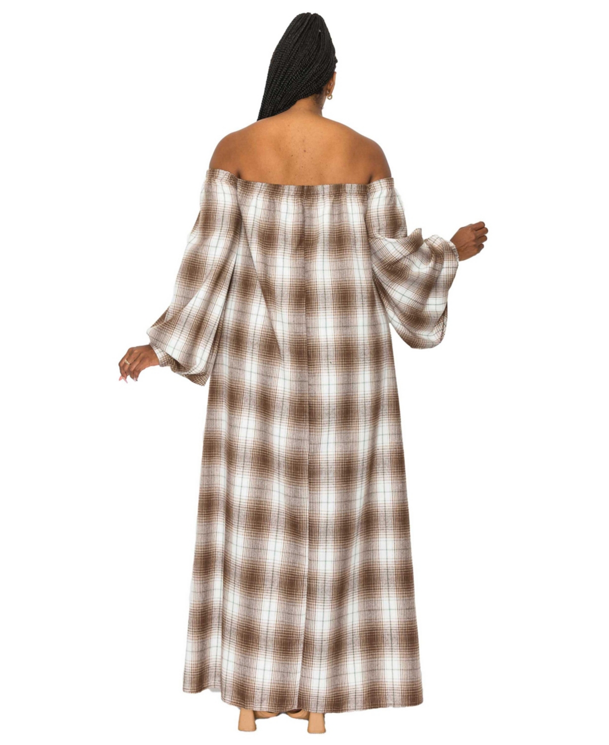 L I V D Plus Size Zoe Flannel Maxi Dress