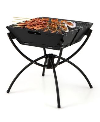 3-in-1 Camping Campfire Grill with Stainless Steel Grills Carrying Bag & Gloves