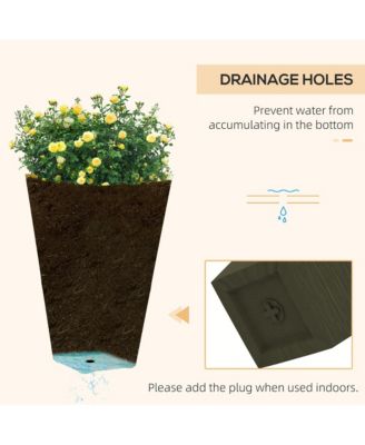 Elegant Stackable Wood-Look Outdoor Planters (Set of 3)