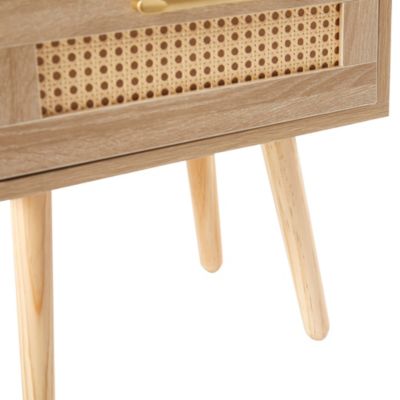 Modern Nightstand with Outlet, USB, Drawer
