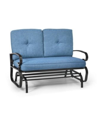 2-Person Patio Glider Bench with Comfortable Cushions for Outdoor Use