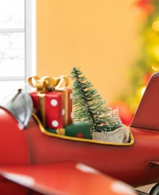 14 L Christmas Metal Airplane with Gifts Table D&eacute;cor