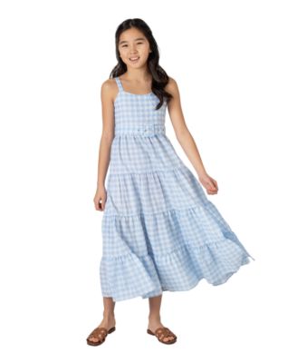 Rare Editions Big Girls Belted Gingham Midi Dress, 2 PC - Macy's