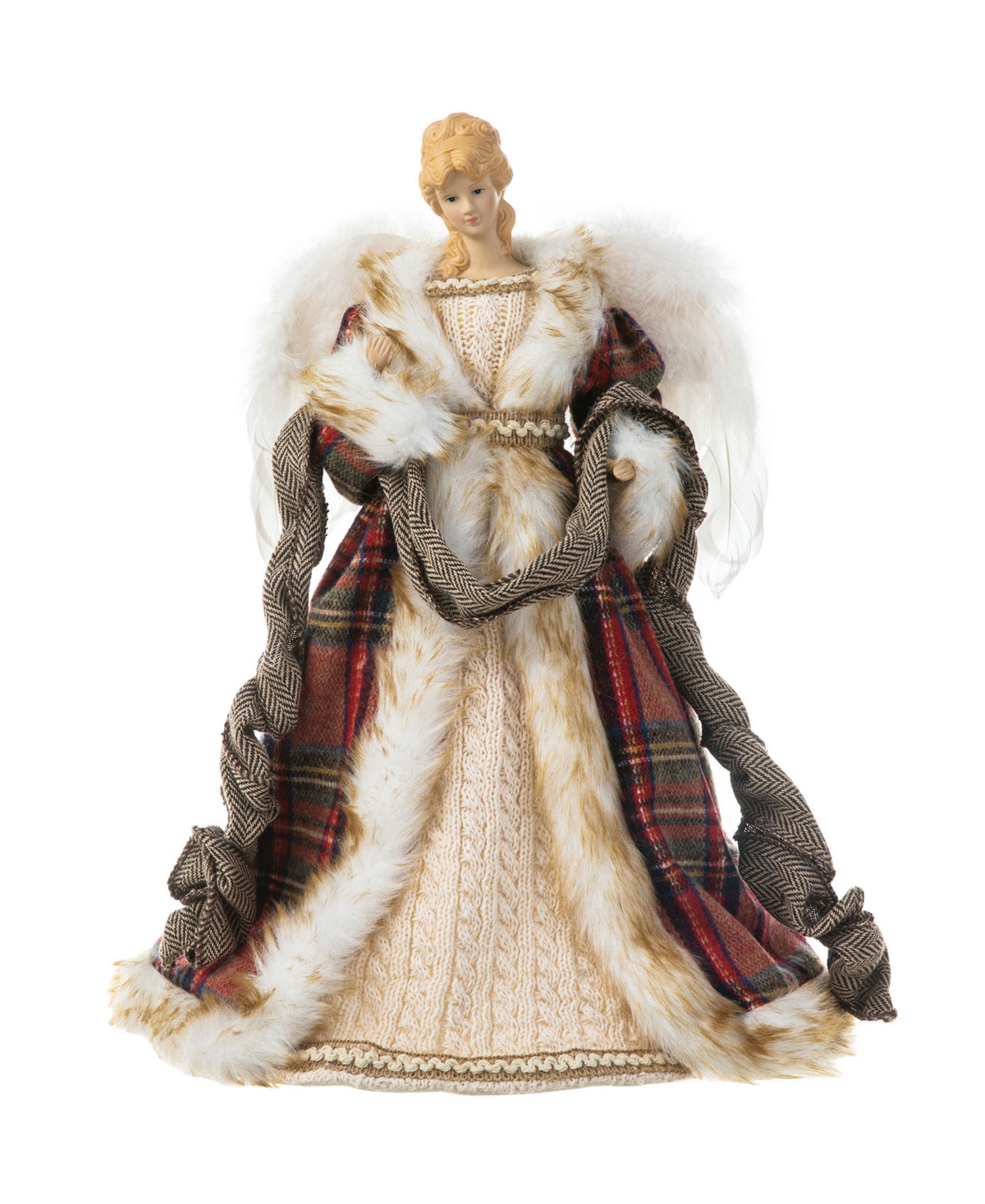 Glitzhome 16 H Polyvinyl chloride Christmas Woodland Angel Tree Top
