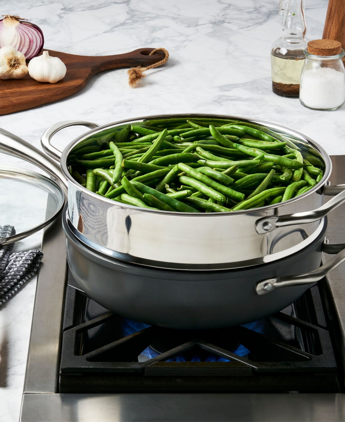 Denmark Tools For Cooks 3-pc. Aluminum Favorite Saute Steamer Pan In Black