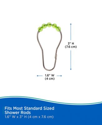 Medium Weight Peva Shower Curtain Liner and Beaded Roller Ring Set