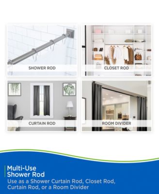 Twist Fit™ No Tools Decorative Shower Curtain Rod, 42-72"