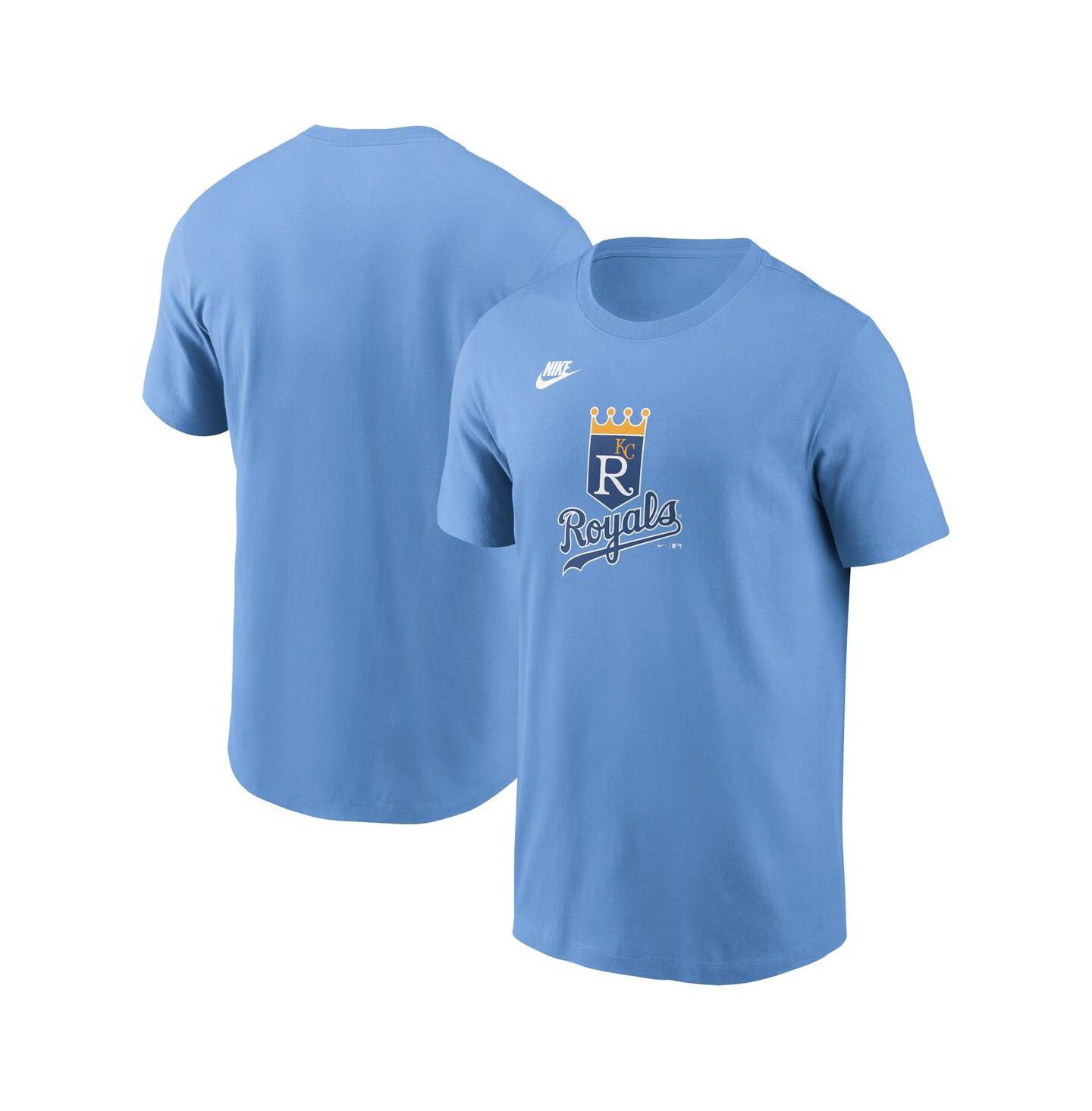 Мужская футболка Nike Light Blue Kansas City Royals Cooperstown Collection Team Logo — фото 1