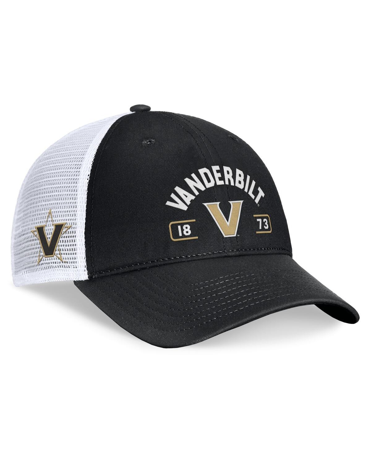 Men's Black/White Vanderbilt Commodores Free Kick Trucker Adjustable Hat - Black, White