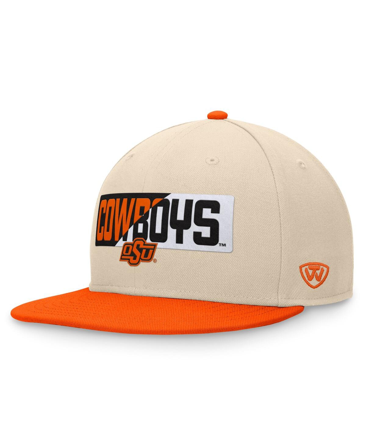 Men's Khaki Oklahoma State Cowboys Goalaso Snapback Hat - Khaki, Orange