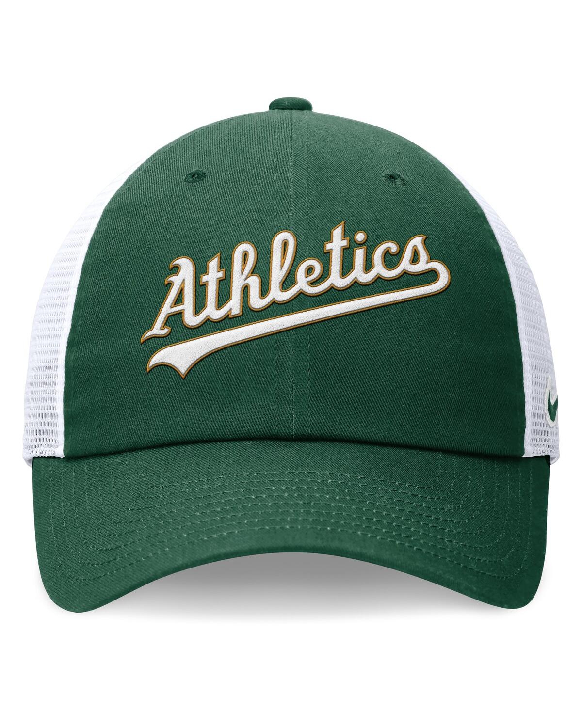 Nike Green Oakland Athletics Evergreen Wordmark Trucker Adjustable Hat In Green
