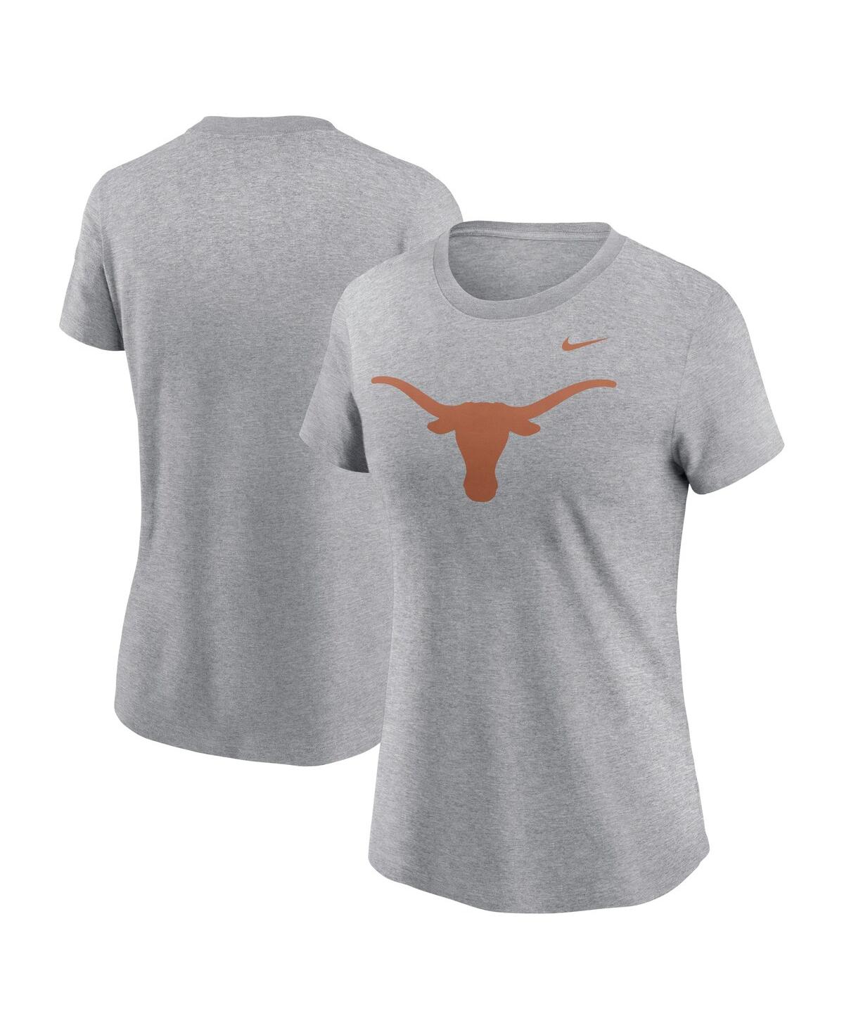 Nike Women's Heather Gray Texas Longhorns Primetime Evergreen Logo T-shirt In Heather Gray