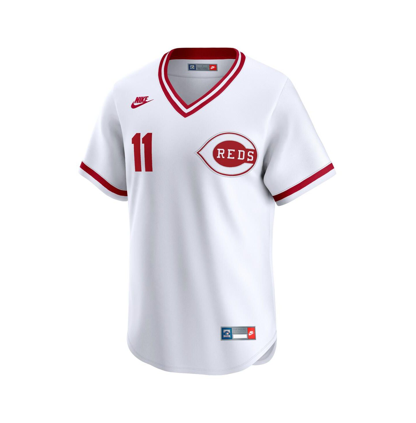 Мужской топ Nike Barry Larkin White Cincinnati Reds Throwback Cooperstown Limited Jersey — фото 3