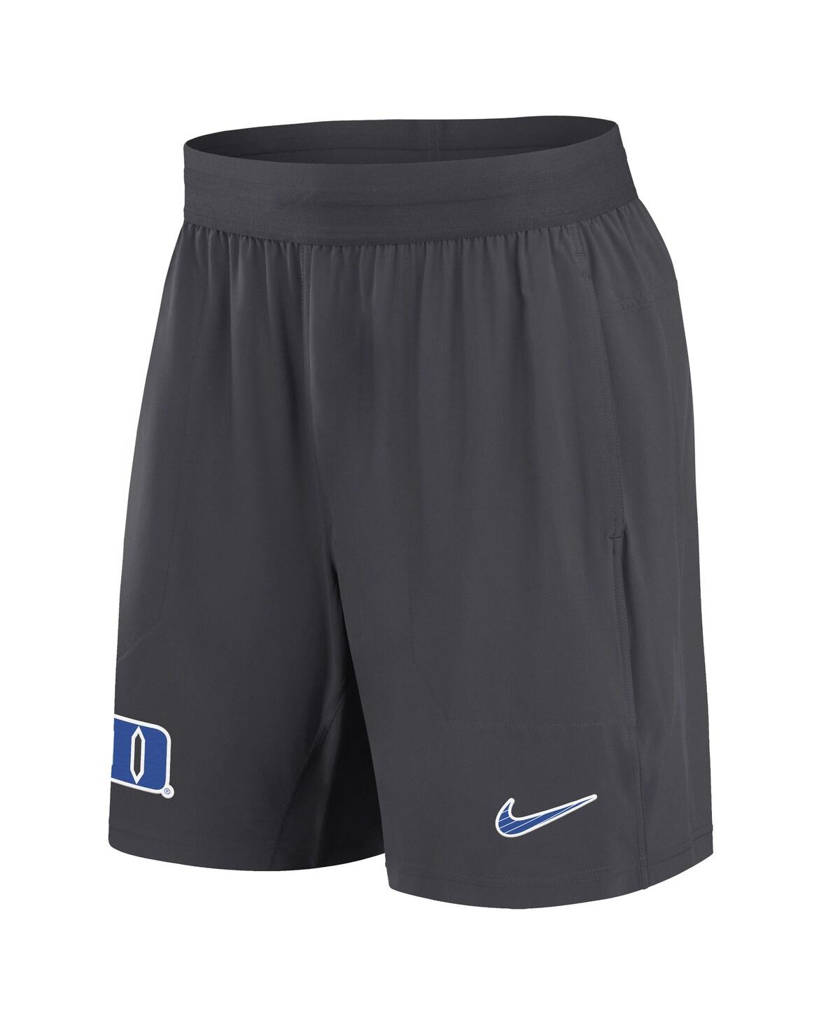 Nike Men's Anthracite Duke Blue Devils 2024 Sideline Performance Shorts In Anthracite,royal