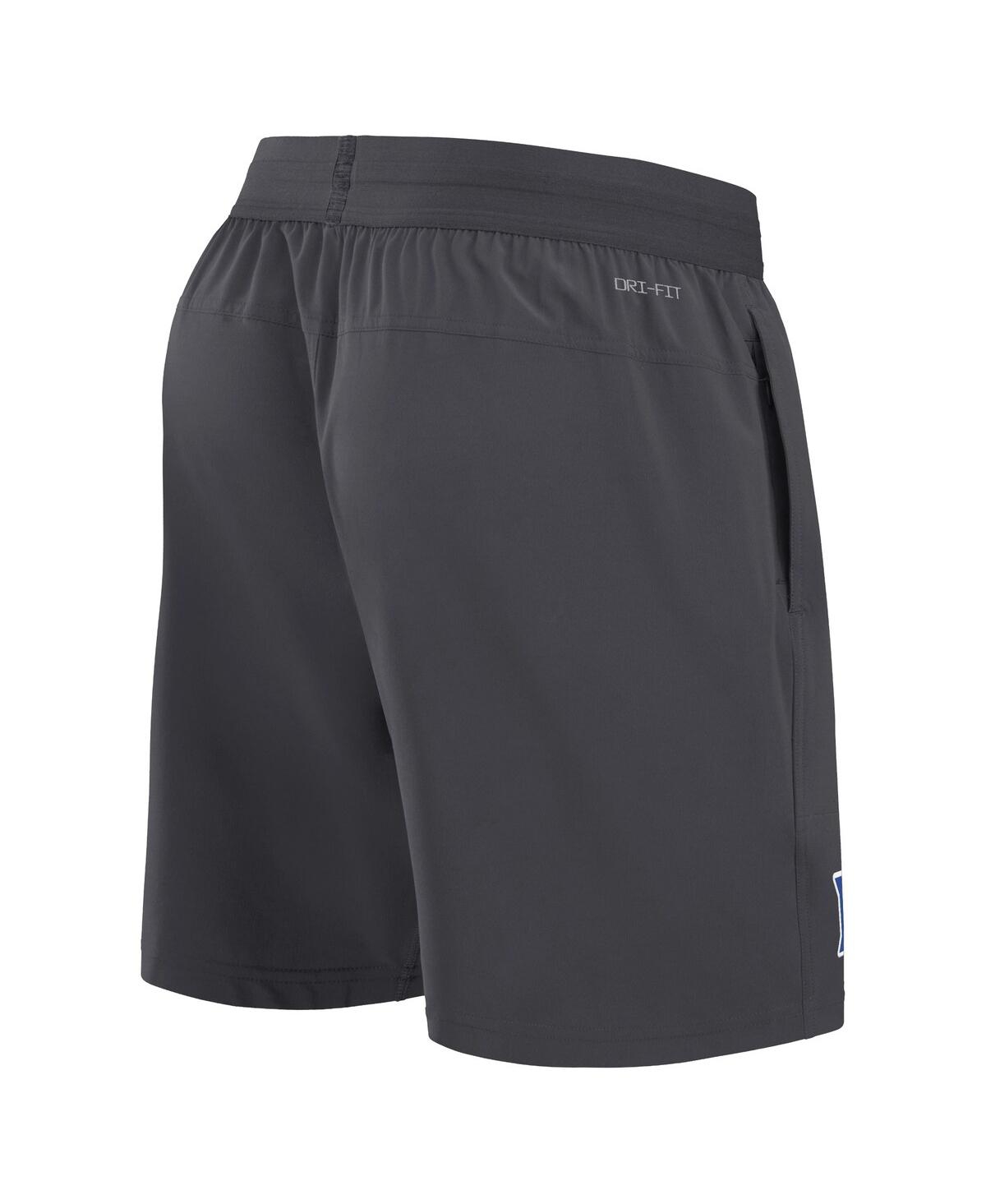 Nike Men's Anthracite Duke Blue Devils 2024 Sideline Performance Shorts In Anthracite,royal