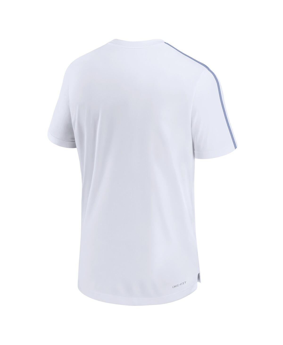 Nike Men's Duke Blue Devils 2024 Sideline Coach Performance T-shirt In White,royal